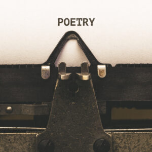 Poetry Text On Paper In Vintage Type Writer From 1920s